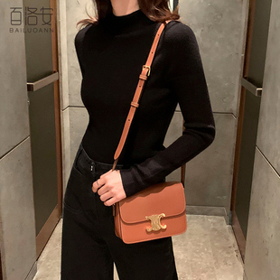 百洛安无缝一体细坑条全羊毛针织衫女春装舒适半高领长袖套头毛衣