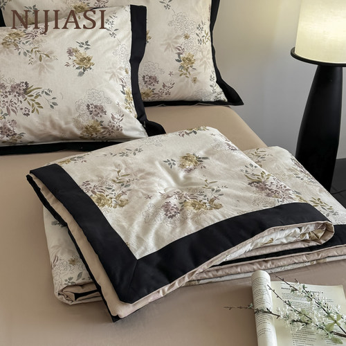 A类复古风全棉棉麻夏凉被四件套