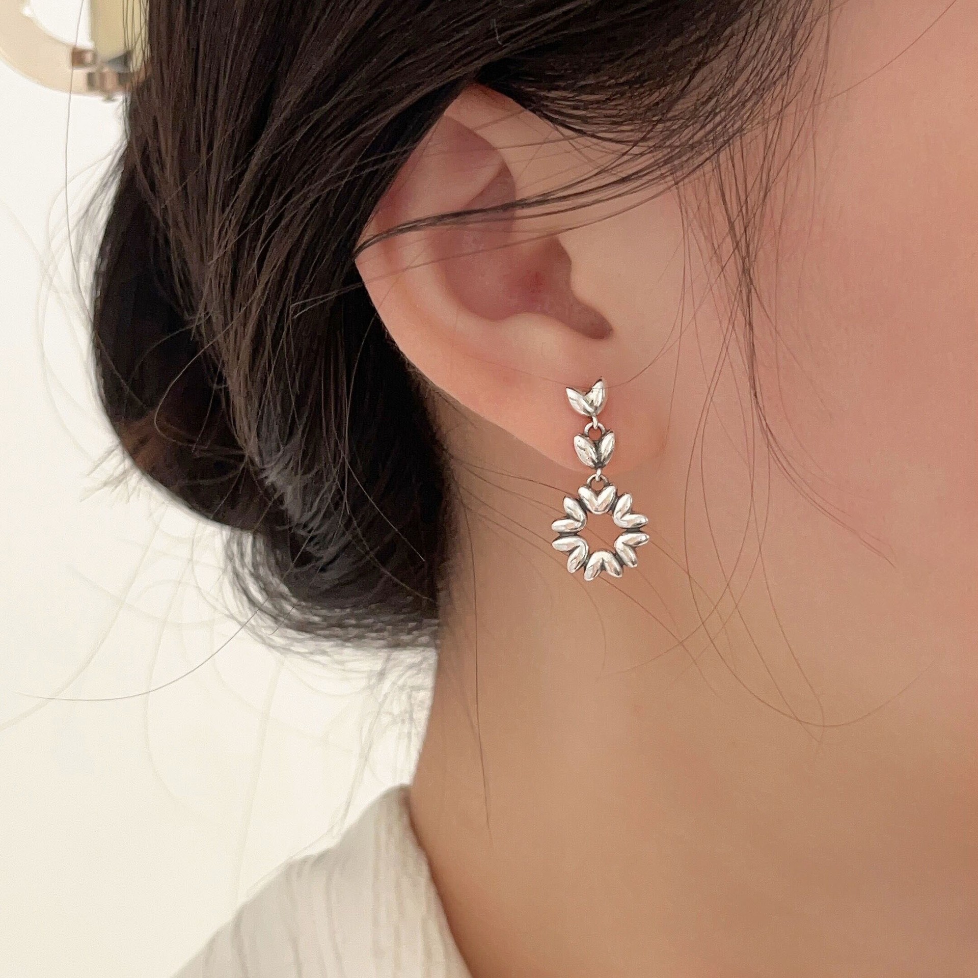 s925纯银ins风花朵项链女高级感
