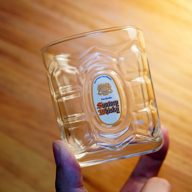 日本SUNTORY 三得利OLD WHISKEY 角杯龟甲型水晶玻璃杯威士忌酒杯