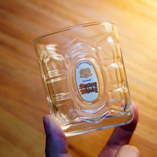 日本SUNTORY 三得利OLD WHISKEY 角杯龟甲型水晶玻璃杯威士忌酒杯