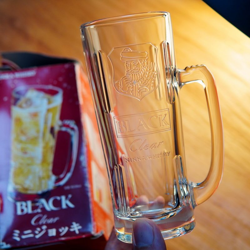 日本BLACK NIKKA Clear朝日妮卡玻璃酒杯 国王威士忌酒杯带把手