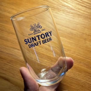 日本进口SUNTORY三得利生啤1963 DRAFT BEER啤酒杯玻璃杯日式水杯