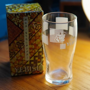 日本进口SAPPORO三宝乐扎啤杯YEBISU 惠比寿啤酒杯玻璃杯带盒