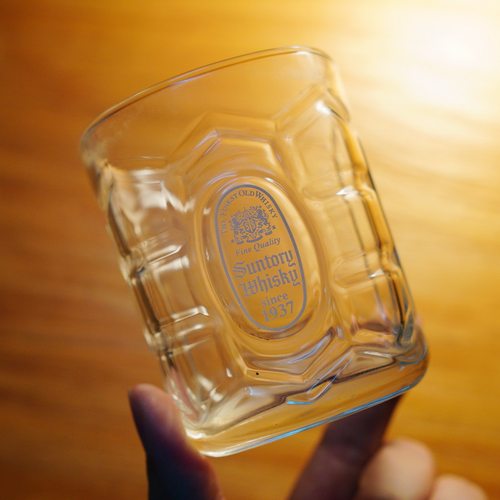 日本SUNTORY三得利WHISKEY 1937角杯龟甲型水晶玻璃杯威士忌酒杯