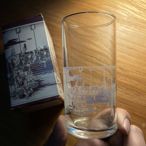 日本ASAHI BEER朝日啤酒玻璃水杯 江户前生啤酒杯 日本桥图案带盒
