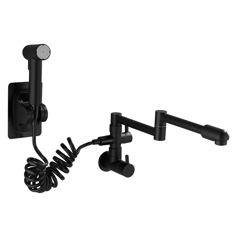 入墙式一进二出拖把池厨房水龙头可折叠旋转阳台洗衣池加长带喷枪