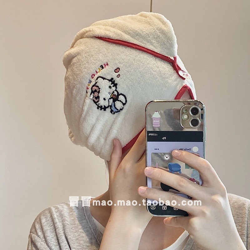 可爱KT猫干发帽吸水速干