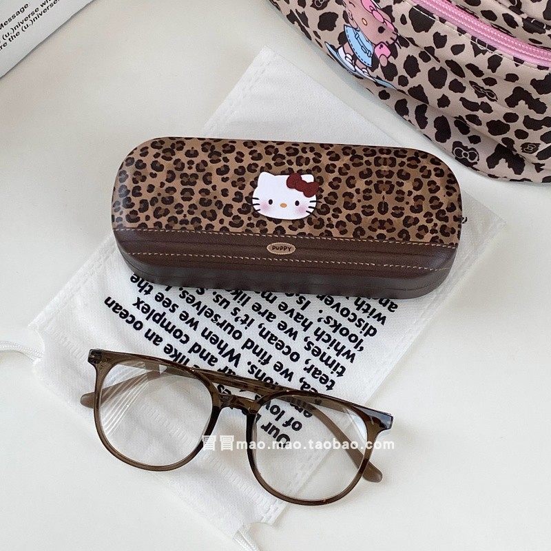 豹纹KT猫眼镜盒高级大容量ins风小众便携抗压近视眼镜收纳盒,ZIPPO/瑞士军刀/眼镜,眼镜盒,淘宝优惠券,粉丝福利购,淘宝优惠卷