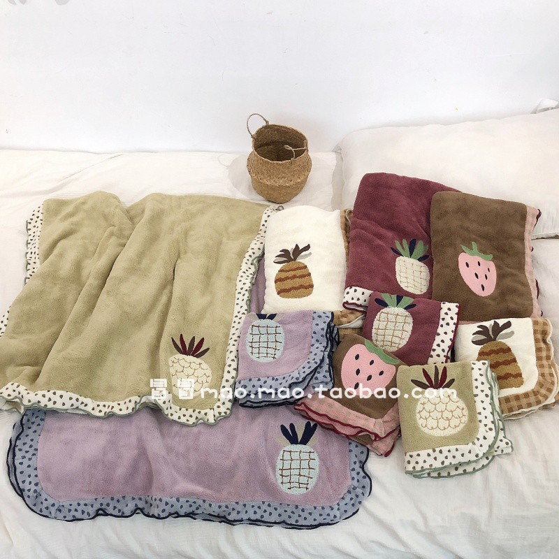 冒冒丨高级感木耳花边浴巾珊瑚绒加厚吸水速干洗澡裹巾不掉毛家用