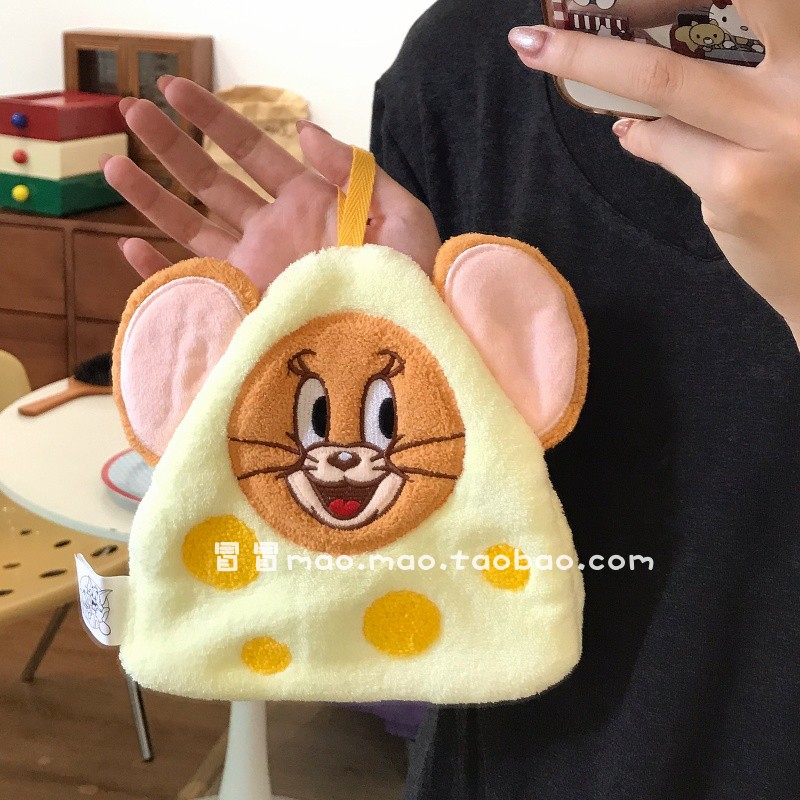 可爱卡通猫和老鼠毛绒擦手巾