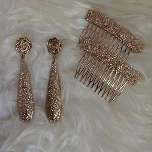 Flamenco弗拉门戈西班牙32cm进口超大扇子耳环耳针头花发插舞蹈