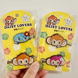 满38元包邮日本DAISY LOVERS发夹无痕边夹小猴子女孩对夹发饰头饰