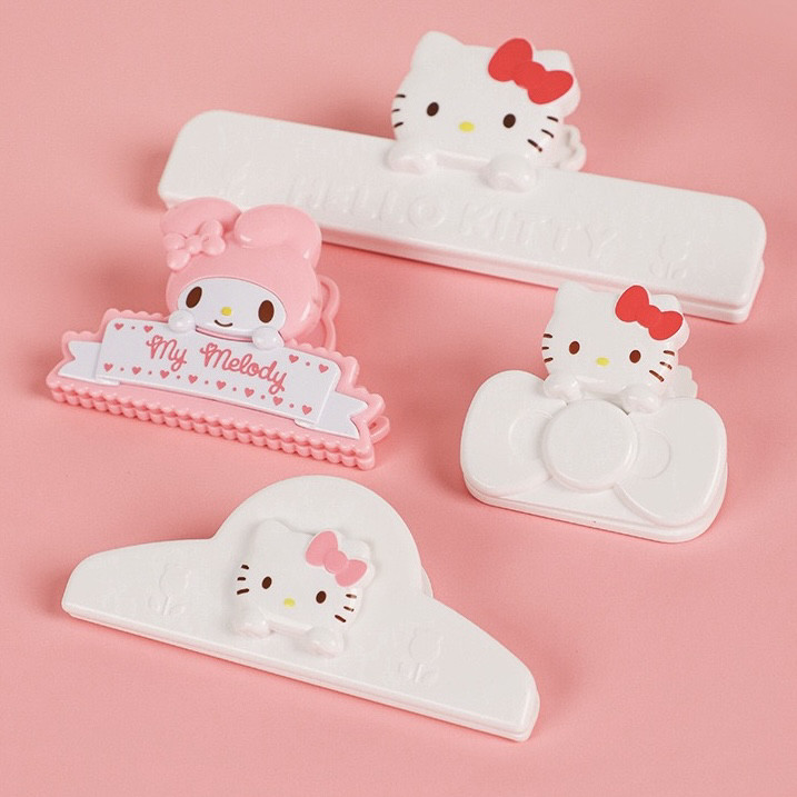 满38元包邮三丽鸥HelloKitty蝴蝶结大号夹子防潮食物保鲜封口夹
