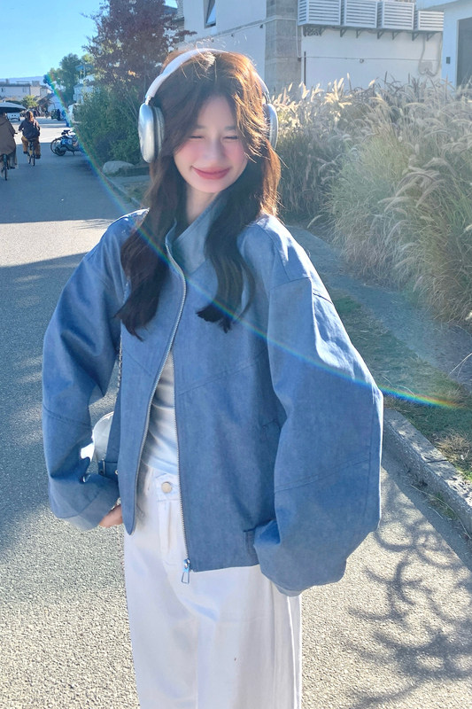 现货！网纱双层拼接休闲立领外套W427p175K288,女装短外套,2C298