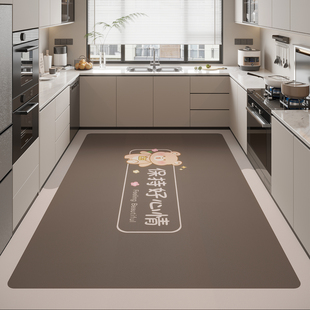 硅藻泥厨房地垫防滑防油可擦免洗吸水专用地毯2025新款 脚垫全铺满