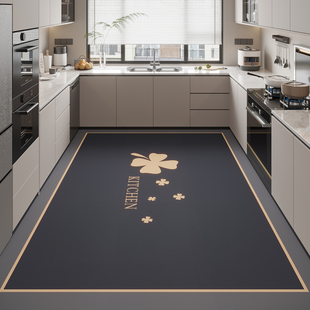 厨房地垫防滑防油可擦免洗硅藻泥家用脚垫耐脏门口满铺餐厅垫地毯