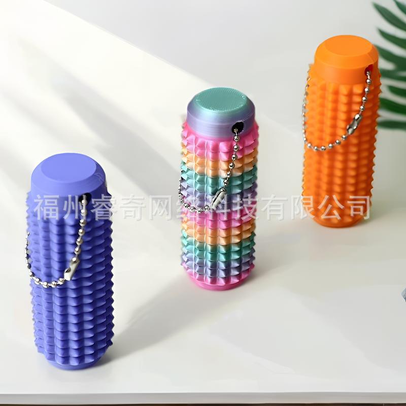 新 Spiky Grippie Stim Keychain便携式指尖减压按摩钥匙链扣
