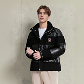 冬季 时尚 拼接立领男士 90白鸭绒 短款 羽绒服厚保暖防寒外套F932