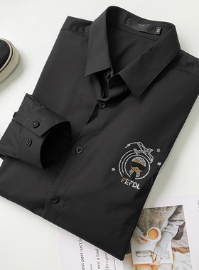 奢品高货 线下1000+ 免烫抗皱高弹力男士长袖衬衣衫A2892