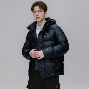 加厚保暖男士 高端磨砂感 冬季 免洗三防 带帽羽绒服F944 90白鸭绒