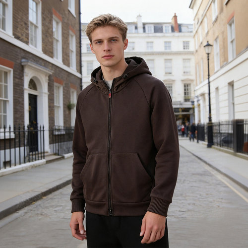 普家同款 小红绳 高端粘纤复合 春季男士休闲连帽夹克外套 D2825