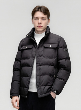 90白鸭绒 时尚工装口袋男士立领休闲羽绒服冬季防寒外套F879