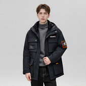 时尚 大牌多袋工装 休闲中长棉衣服E321 冬季 男士 风 衍棉加厚保暖