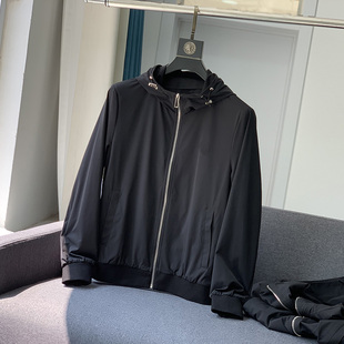 简洁连帽弹力夹克厚外套D2508 男士 客供府绸料 春秋季