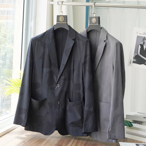 轻薄弹力舒适 时尚夏季男士休闲两粒扣防晒西装外套D2719