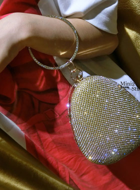 2025新款晚宴钻包水滴状手环手拎钻包斜挎单肩包时尚手拿包水钻包