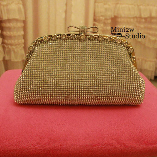 蝴蝶结水钻宴会手拿包