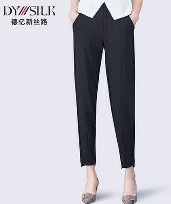 清 薇莉珈 【瑷珂斯丹】 破裤脚八分休闲铅笔裤女 9080
