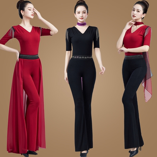 新品形体训练服装女气质型体套装导师芭蕾舞蹈练功服跳舞衣喇叭裤