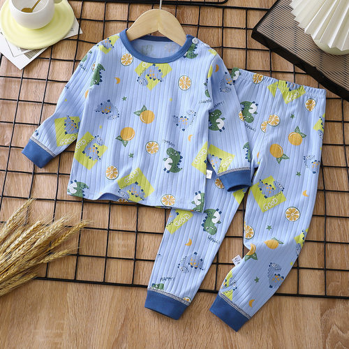 儿童内衣纯棉套装春季新款男童秋衣秋裤宝宝睡衣女童家居服童装