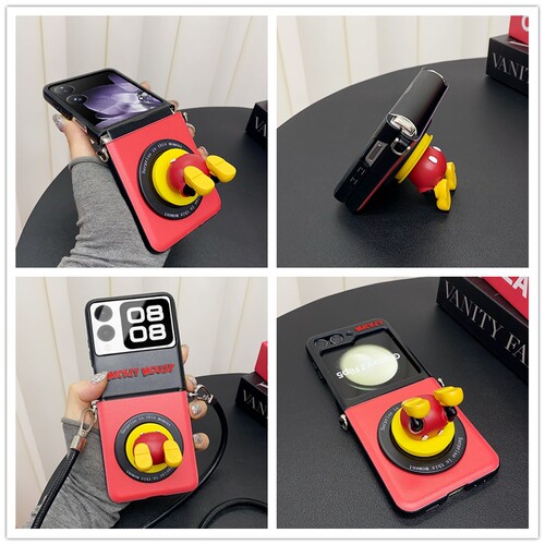 米奇屁屁磁吸支架适用华为Pura X折叠屏pocket2/s小米mixflip三星Galaxyzflip7/6/5/4手机壳p50宝盒pockets套