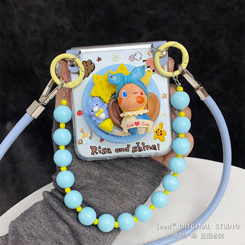 蝴蝶酥星星人磁吸支架适用三星zflip567折叠屏purax手机壳荣耀vflip华为pocket2小米mixflip2新款n3flip可爱