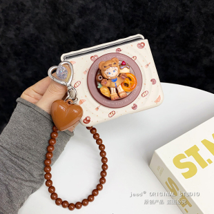 可爱小熊大表姐适用三星zflip7折叠屏华为purax手机壳小米mixflip支架pocket2磁吸波漾纹n3flip荣耀vflip