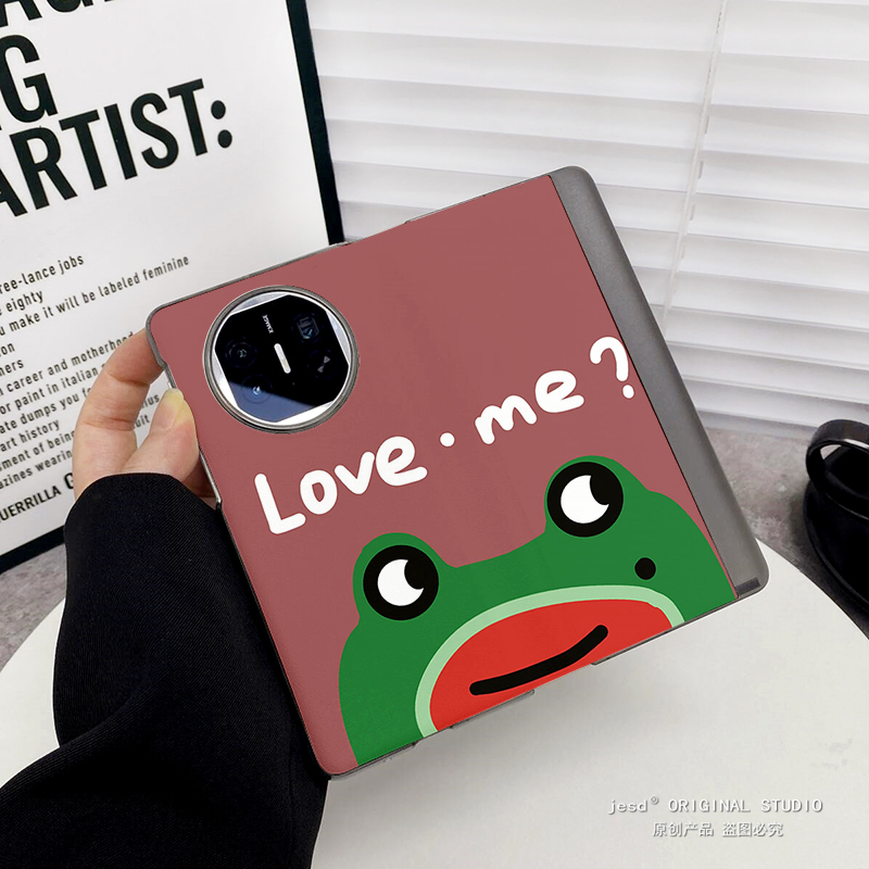 搞怪青蛙适用华为matex5手机壳典藏版matex3折叠屏x2全包翻盖皮套新款网红荣耀magic vs2至臻版v2 rsr保护壳