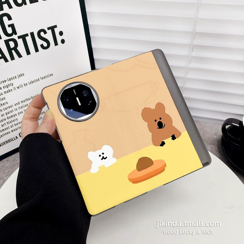 狗狗吃饭适用华为matex5手机壳matex3典藏版x2翻盖皮套荣耀Magic V2 RSR折叠屏magicvs2/v2至臻版保护壳