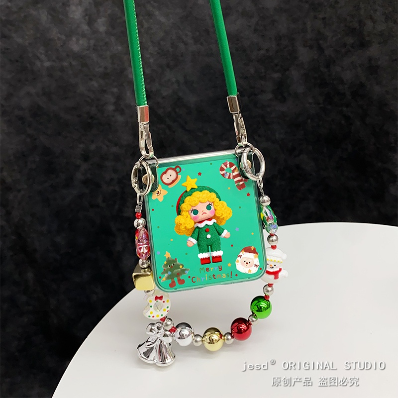 绿色圣诞树萌系可爱茉莉女孩适用三星zflip7折叠屏purax华为pocket2小米mixflip荣耀vflip2手机壳n3flip