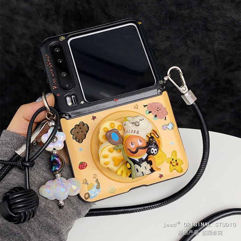 立体披萨可爱星星人磁吸支架适用荣耀MagicVFlip2手机壳华为Pocket2/s折叠屏novaFlip新款PuraX典藏版保护套
