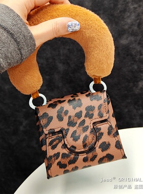 ins复古贴皮豹纹零钱包适用三星zflip765折叠屏purax手机壳华为pocket2保护套n3flip小米mixflip2荣耀vflip2