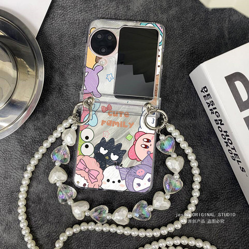 铰链全包适用于OPPOFindN3Flip手机壳findn2flip透明保护套oppo小折叠屏新款n3flip一圈小动物手链斜挎女