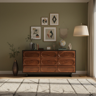 定制实木卧室储物柜 家居必备收纳柜 筑家轻奢原木斗柜 新中式