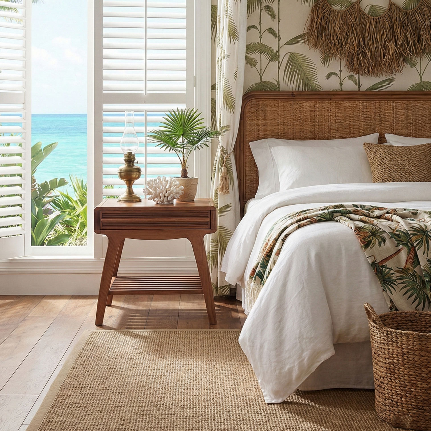 筑家东南亚风格实木床头柜槟榔色新中式收纳柜床边柜