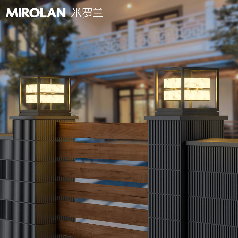 中式柱头灯太阳能户外大门别墅