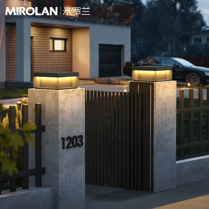 围墙柱头灯太阳能庭院灯r别墅柱头灯接电款大门灯门柱灯户外柱子