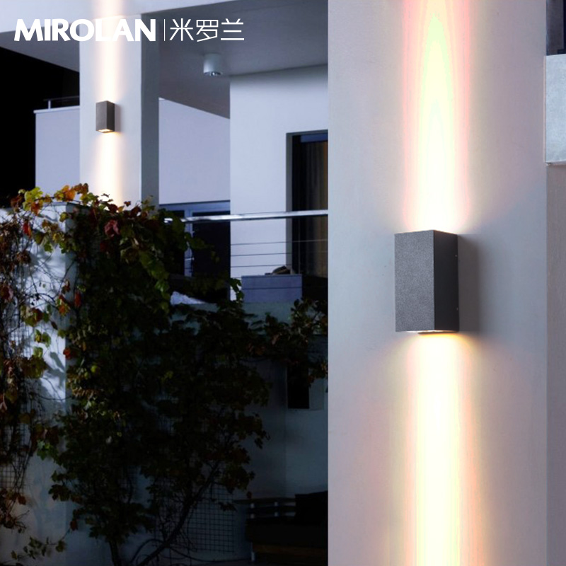 太阳能户外壁灯防水墙灯室外壁灯别墅庭院灯N双头壁灯露台外墙壁