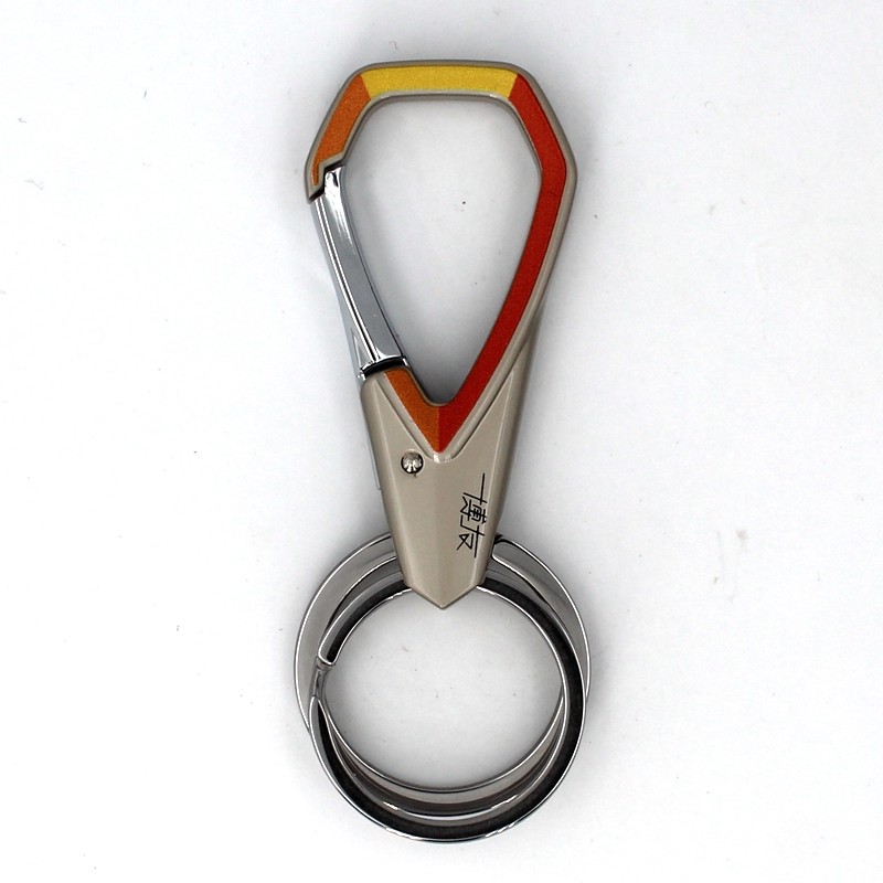 博友创意新款腰挂男士钥匙扣双环简约锁匙扣汽车钥匙链商务挂件